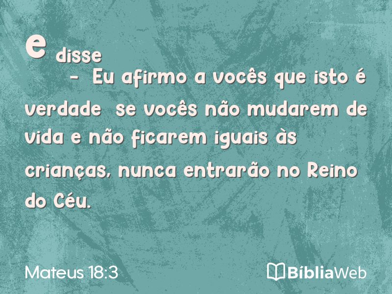 Mateus 18:3 em imagem para compartilhar