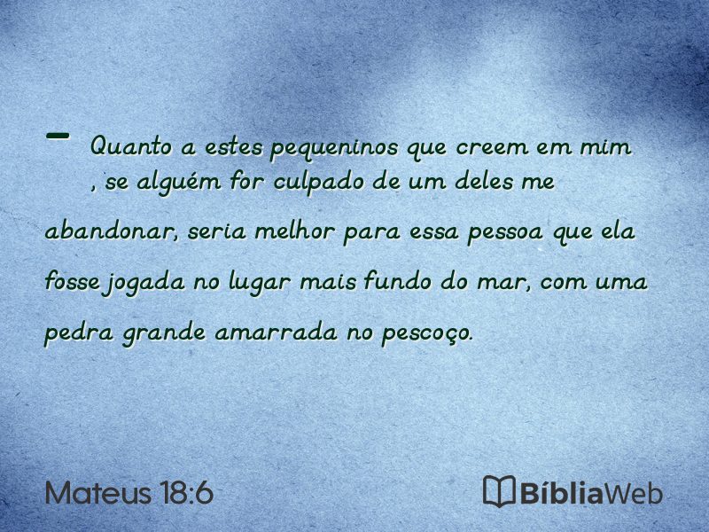 Mateus 18:6 em imagem para compartilhar