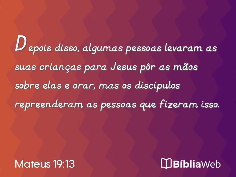 Mateus 19:13 em imagem para compartilhar