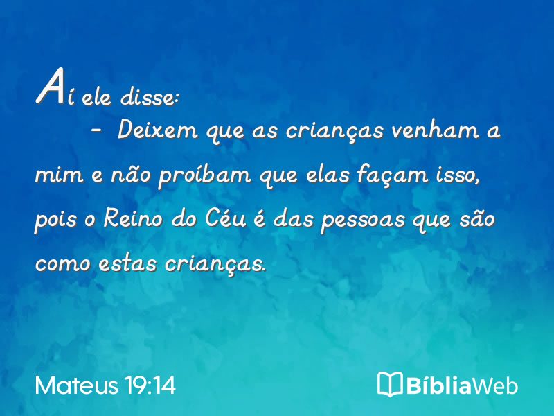 Mateus 19:14 em imagem para compartilhar