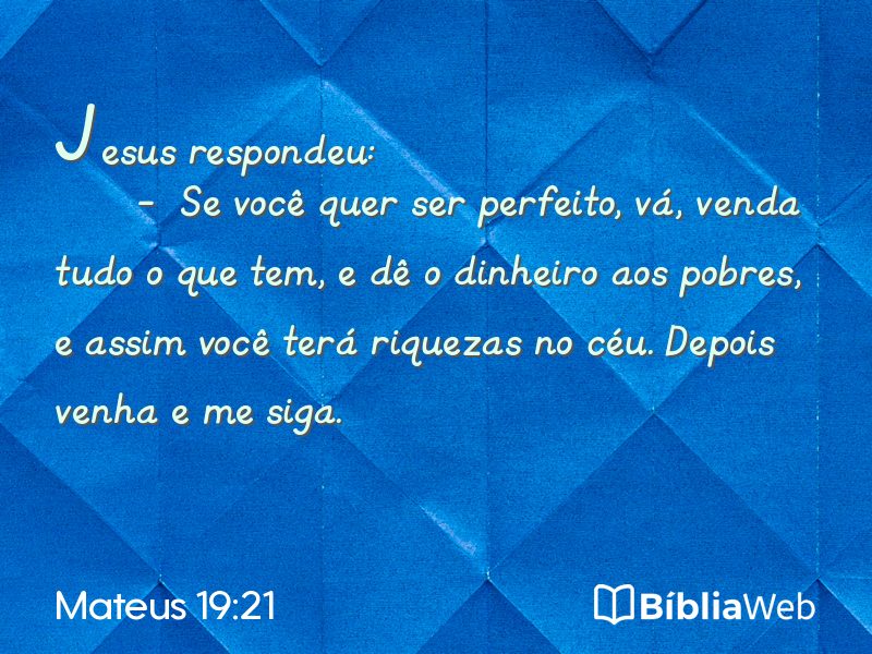 Mateus 19:21 em imagem para compartilhar