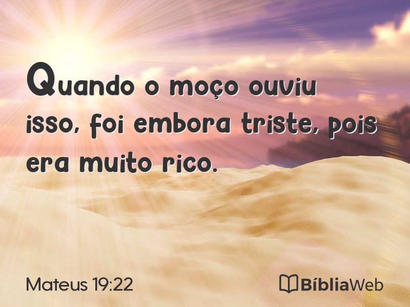 Mateus 19:22 em imagem para compartilhar