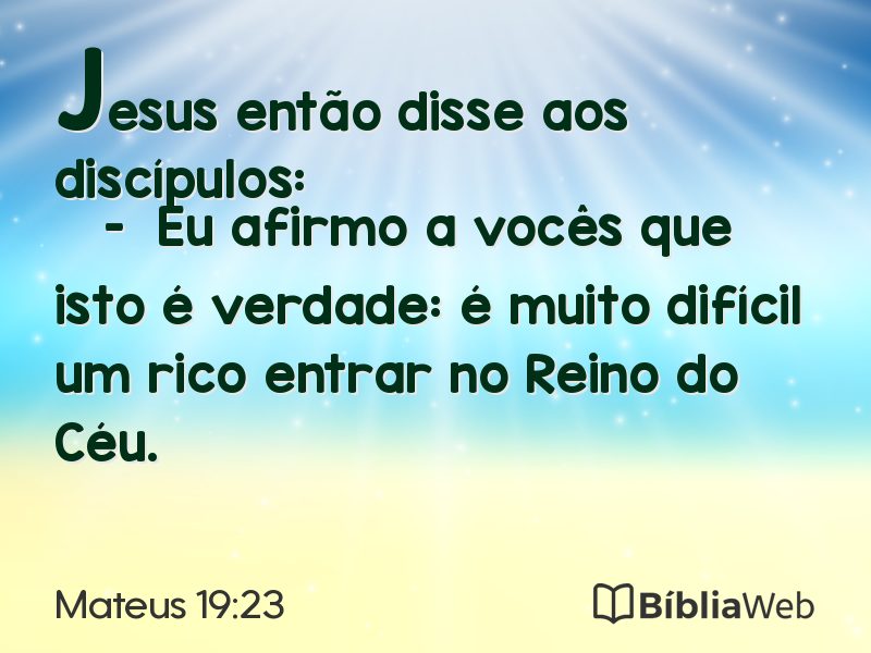 Mateus 19:23 em imagem para compartilhar