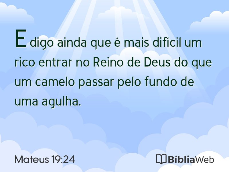 Mateus 19:24 em imagem para compartilhar