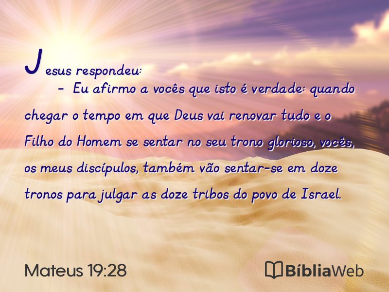 Mateus 19:28 em imagem para compartilhar