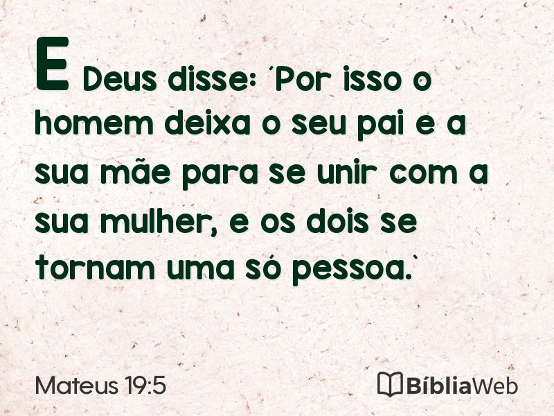 Mateus 19:5 em imagem para compartilhar
