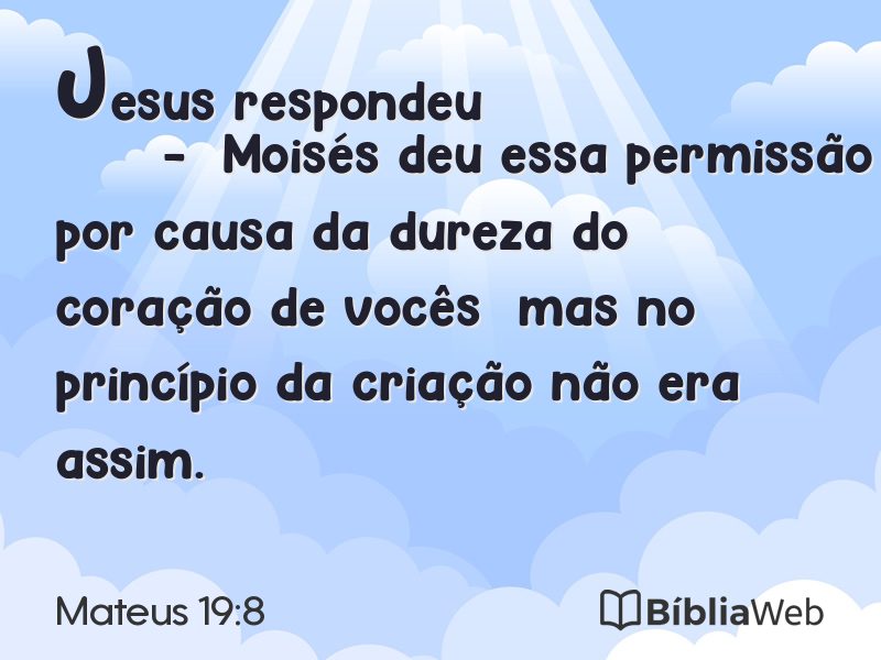 Mateus 19:8 em imagem para compartilhar