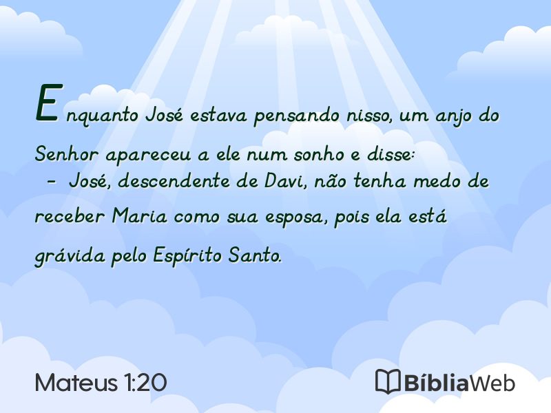 Mateus 1:20 em imagem para compartilhar