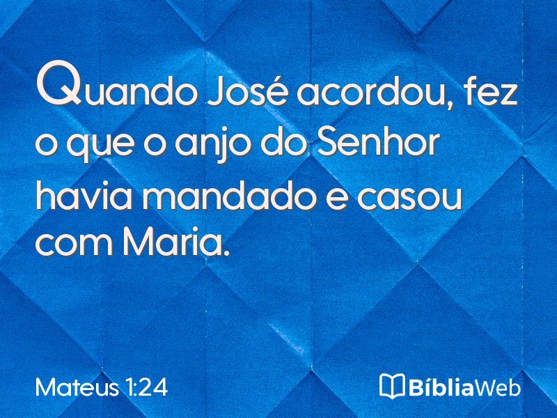 Mateus 1:24 em imagem para compartilhar