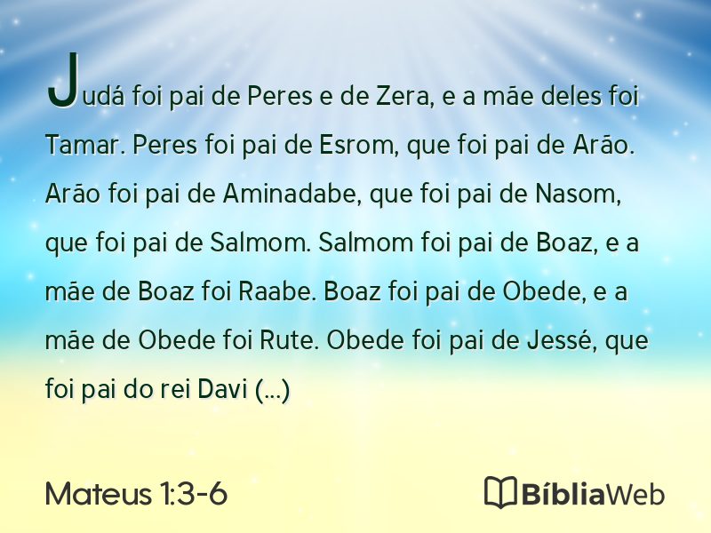 Mateus 1:3-6 em imagem para compartilhar