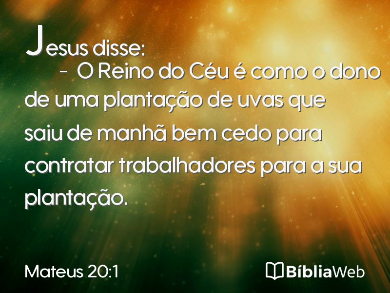 Mateus 20:1 em imagem para compartilhar
