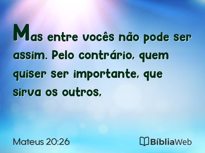 Mateus 20:26 em imagem para compartilhar