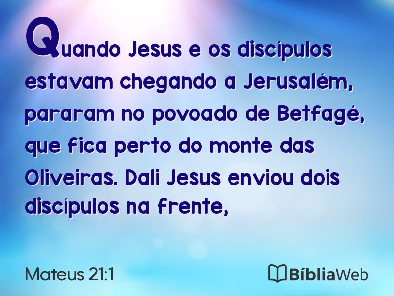 Mateus 21:1 em imagem para compartilhar