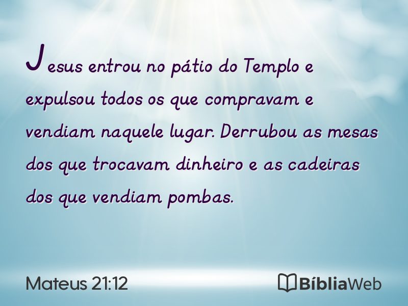 Mateus 21:12 em imagem para compartilhar
