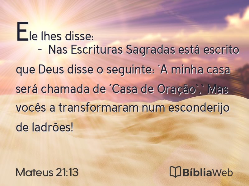 Mateus 21:13 em imagem para compartilhar