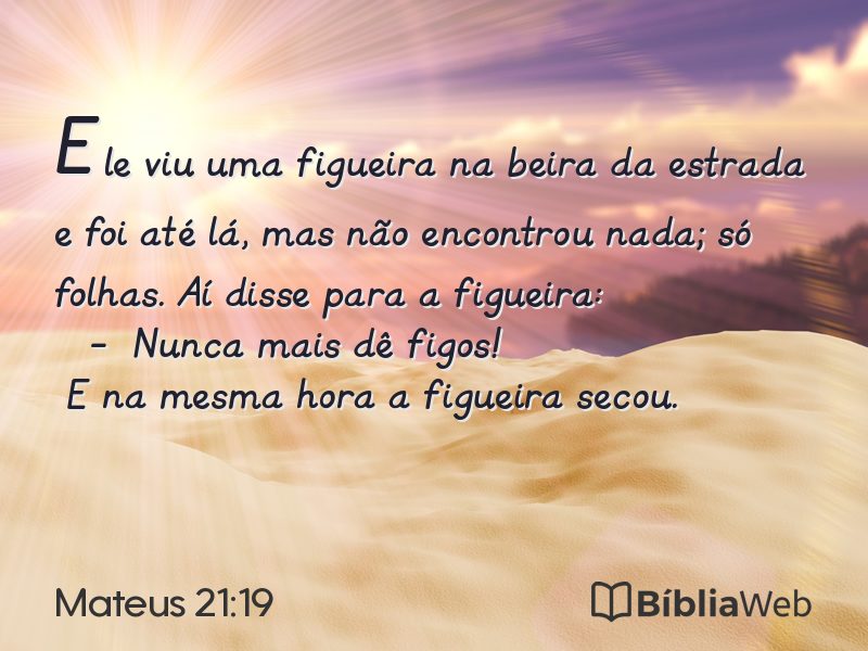 Mateus 21:19 em imagem para compartilhar