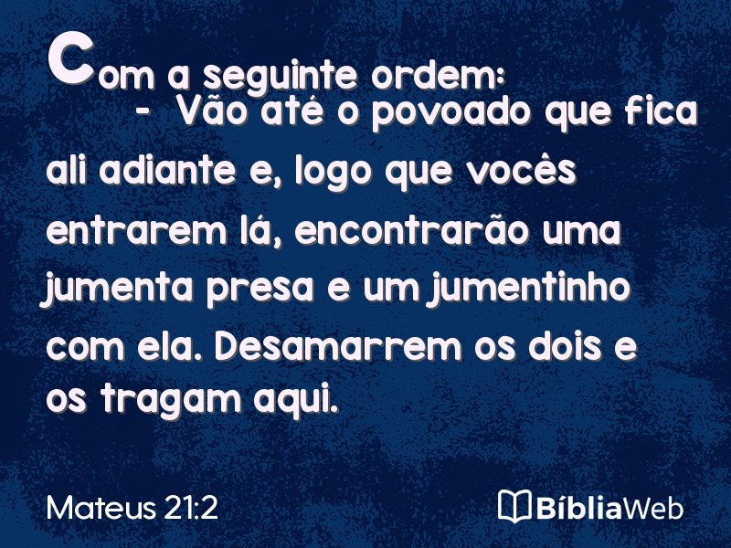 Mateus 21:2 em imagem para compartilhar