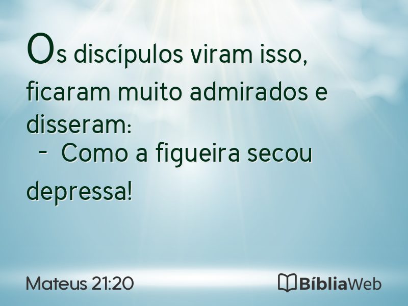 Mateus 21:20 em imagem para compartilhar