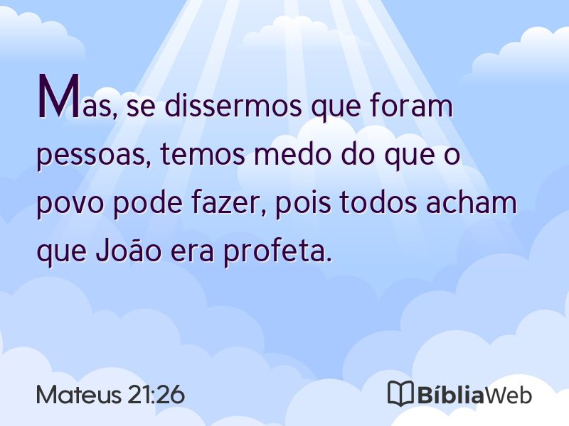 Mateus 21:26 em imagem para compartilhar