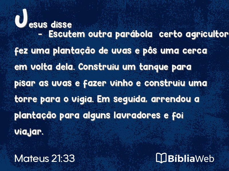 Mateus 21:33 em imagem para compartilhar