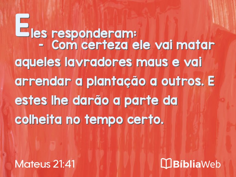 Mateus 21:41 em imagem para compartilhar