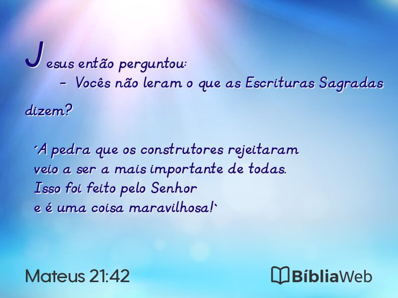 Mateus 21:42 em imagem para compartilhar