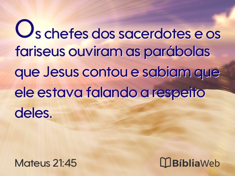 Mateus 21:45 em imagem para compartilhar