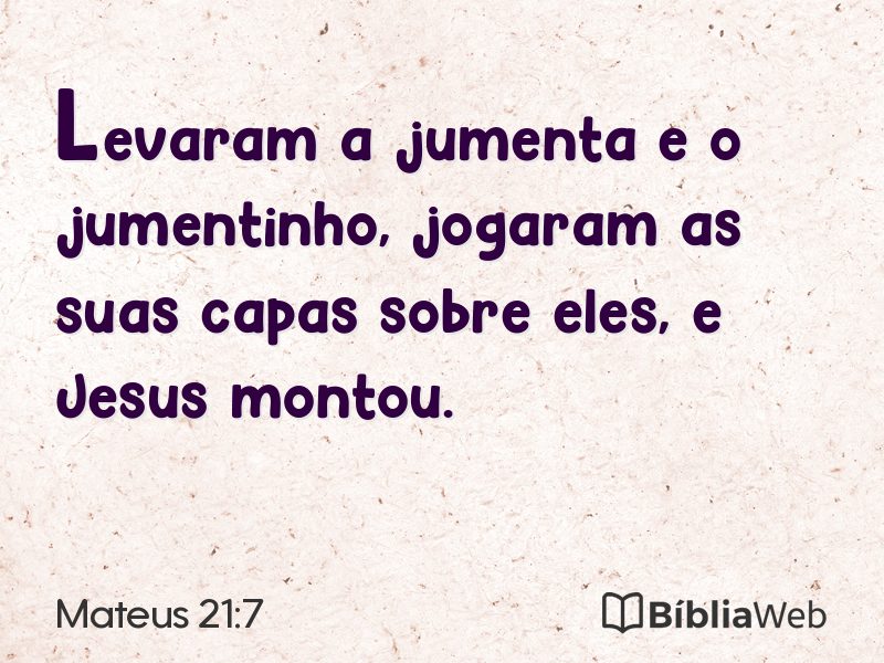 Mateus 21:7 em imagem para compartilhar