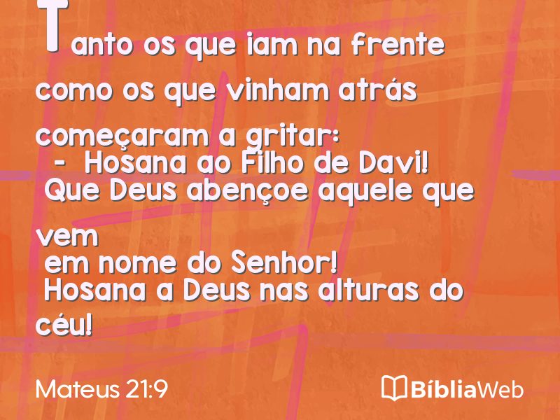 Mateus 21:9 em imagem para compartilhar