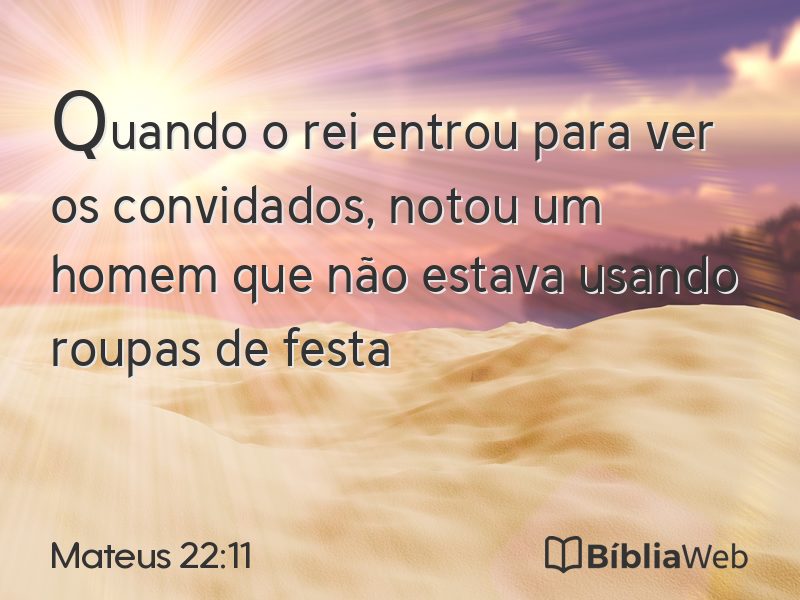 Mateus 22:11 em imagem para compartilhar