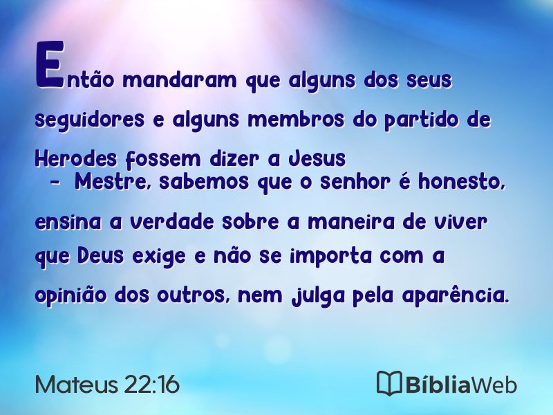 Mateus 22:16 em imagem para compartilhar