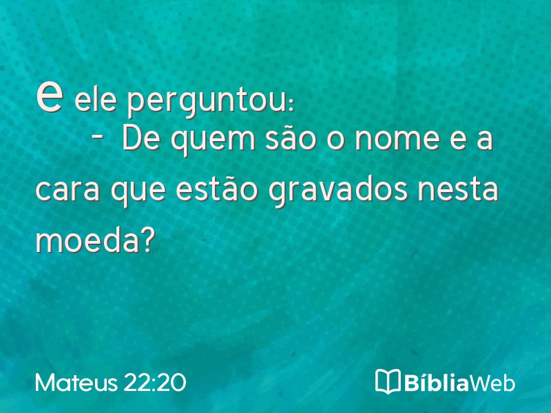 Mateus 22:20 em imagem para compartilhar