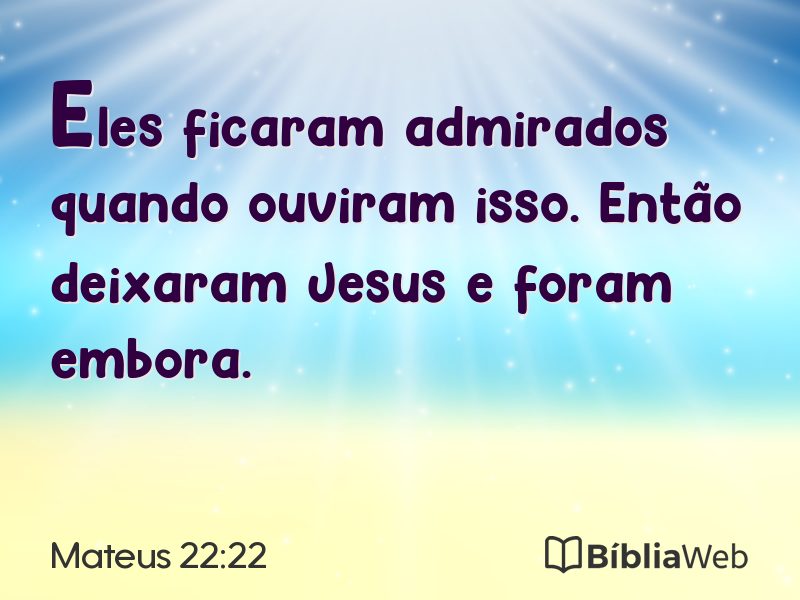 Mateus 22:22 em imagem para compartilhar