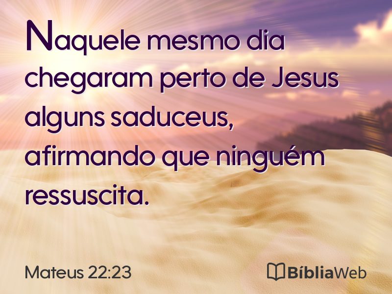 Mateus 22:23 em imagem para compartilhar