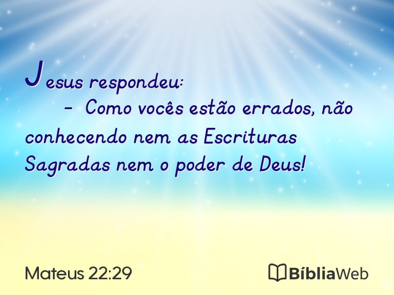 Mateus 22:29 em imagem para compartilhar