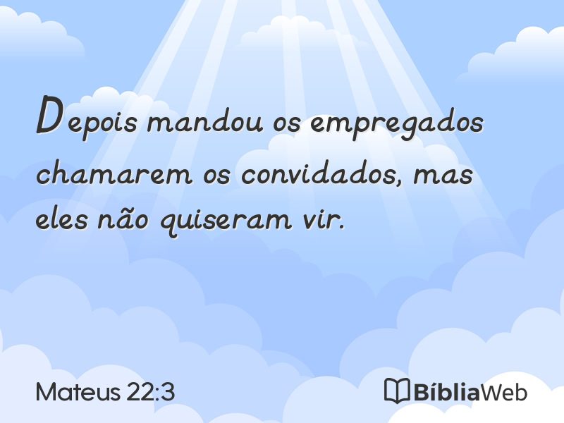 Mateus 22:3 em imagem para compartilhar