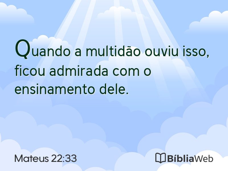 Mateus 22:33 em imagem para compartilhar