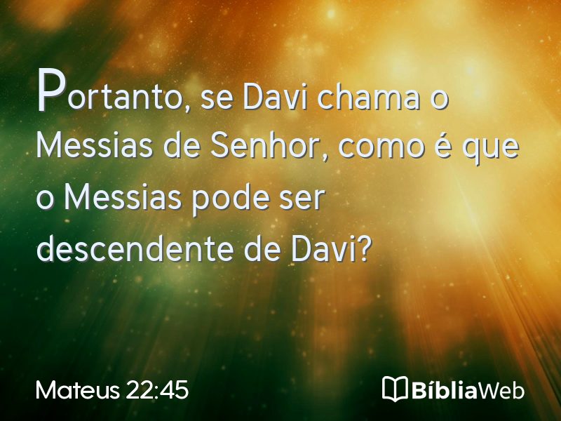 Mateus 22:45 em imagem para compartilhar