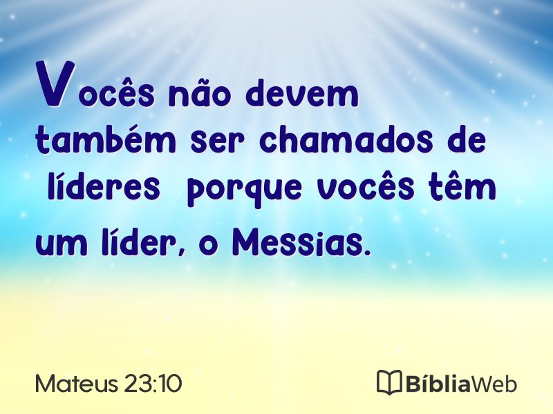 Mateus 23:10 em imagem para compartilhar