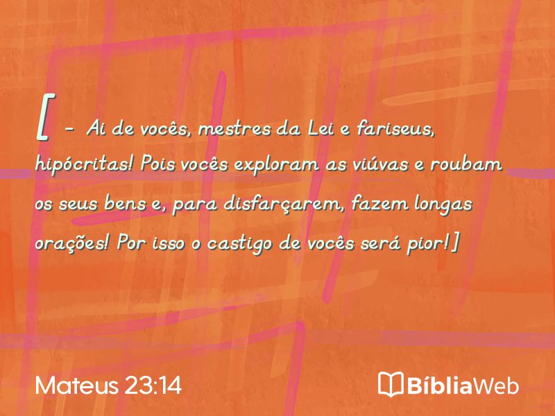 Mateus 23:14 em imagem para compartilhar