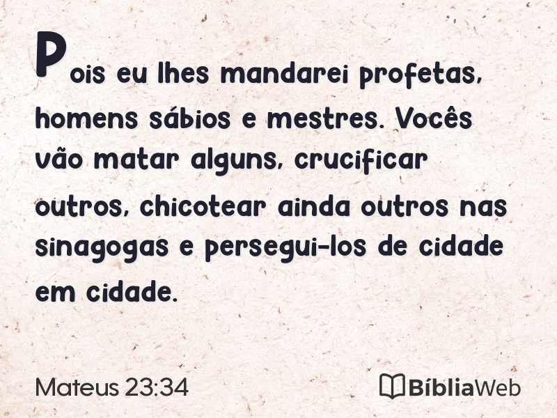 Mateus 23:34 em imagem para compartilhar