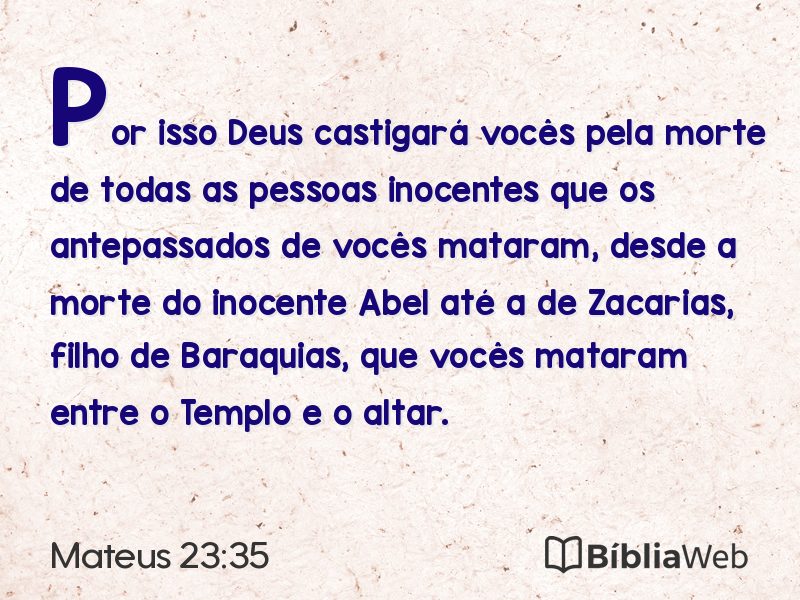 Mateus 23:35 em imagem para compartilhar