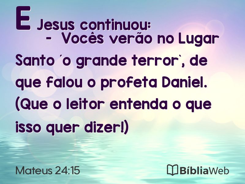 Mateus 24:15 em imagem para compartilhar