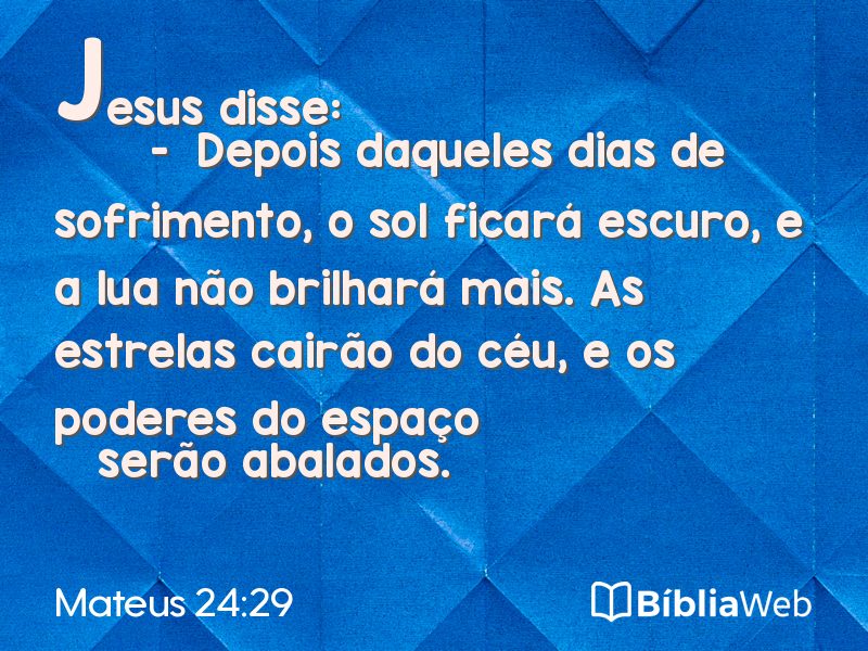 Mateus 24:29 em imagem para compartilhar