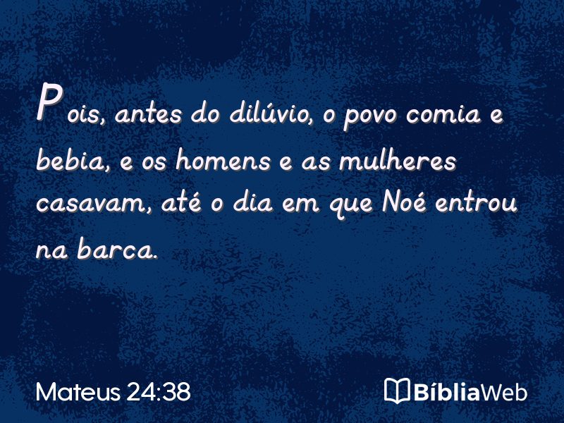 Mateus 24:38 em imagem para compartilhar