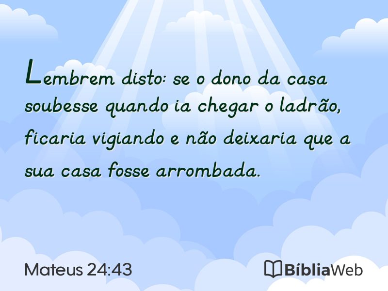 Mateus 24:43 em imagem para compartilhar