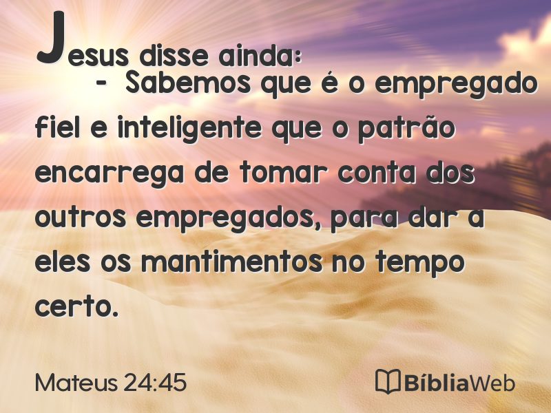 Mateus 24:45 em imagem para compartilhar