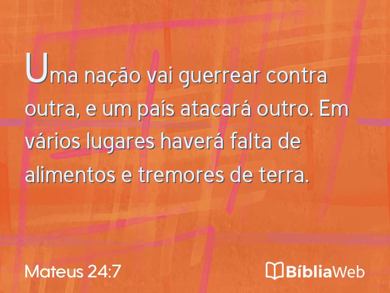 Mateus 24:7 em imagem para compartilhar