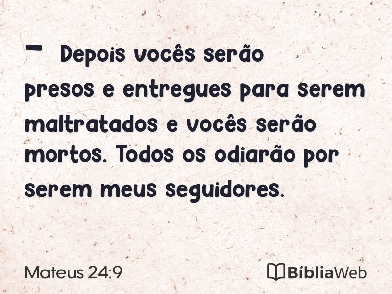 Mateus 24:9 em imagem para compartilhar
