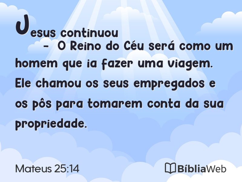 Mateus 25:14 em imagem para compartilhar